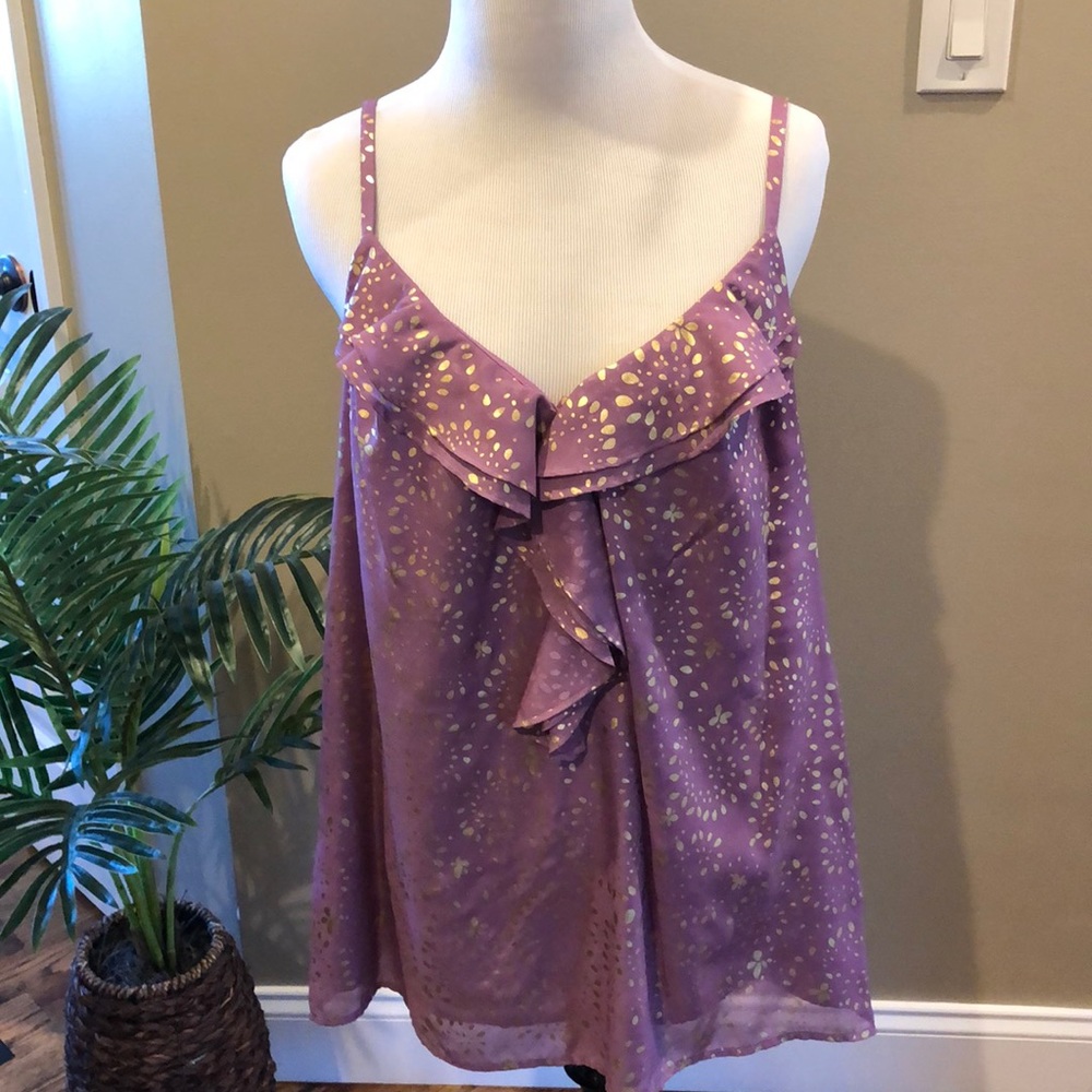 Ann Taylor LOFT. Size Large. Purple and gold cami
